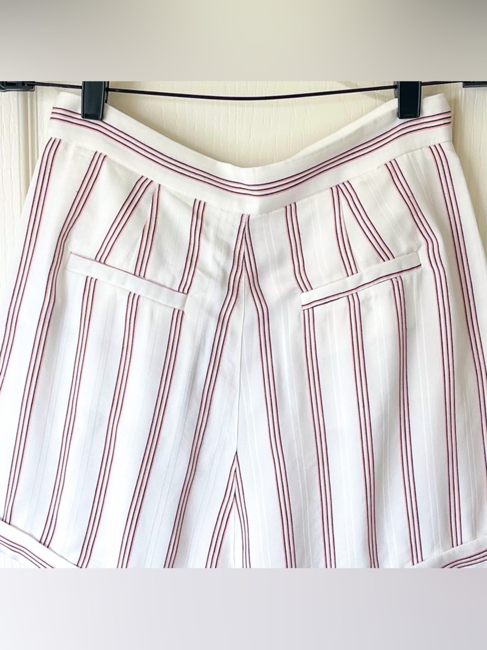 Joie Carvel High Waist Striped Shorts Porcelain Ivory Size 8 NWT - Picture 7 of 9